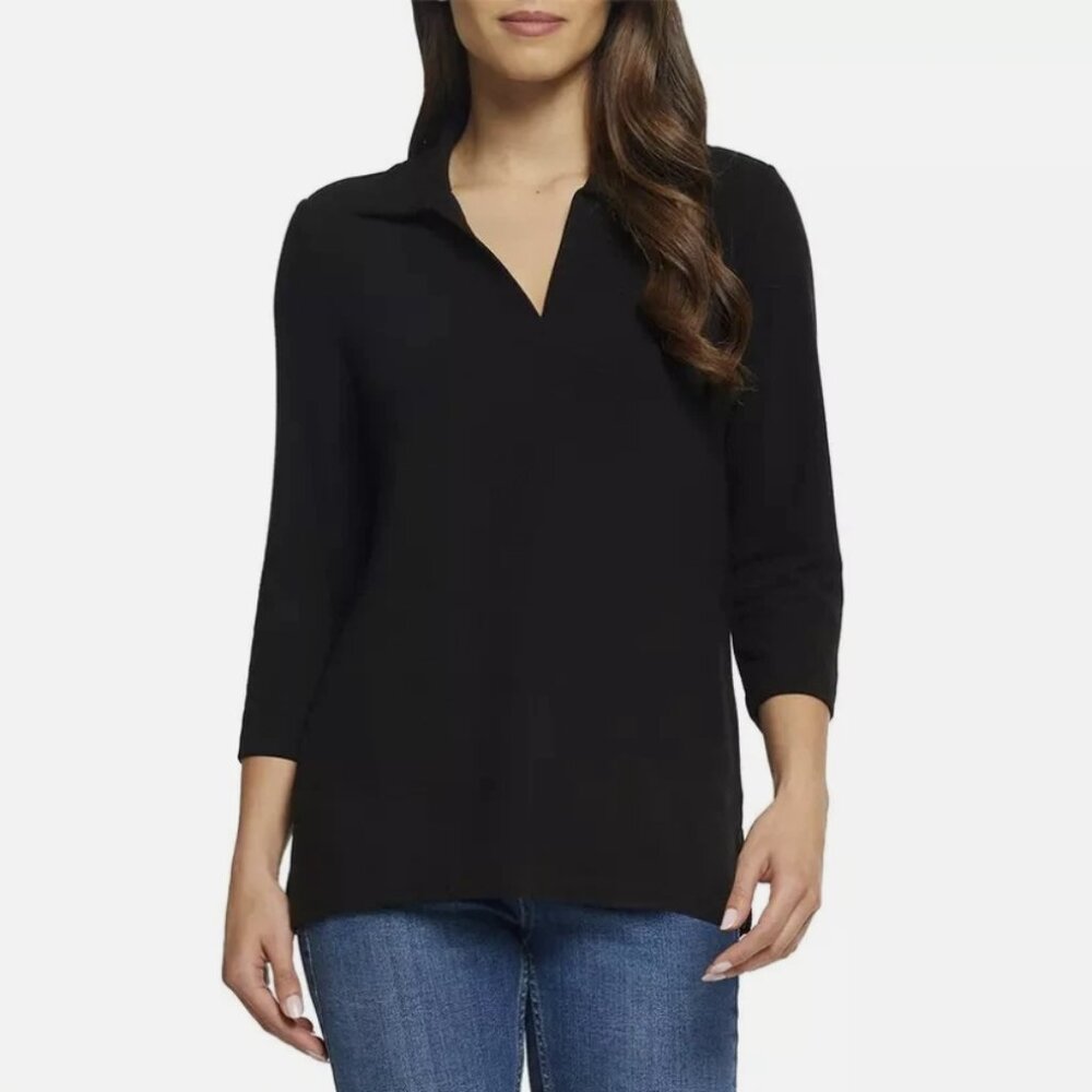 NWT Matty M Women's The Johnny Collar Polo longline top